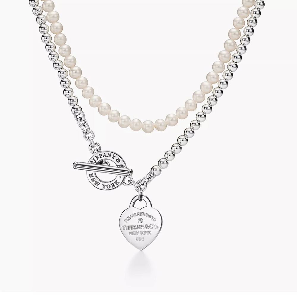 Tiffany & Co. Silver Pearl Wrap Necklace & Bracelet
